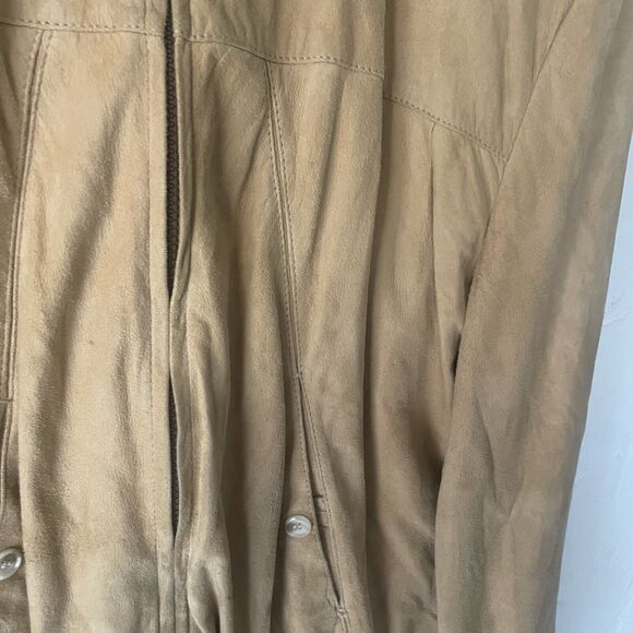 Scully Leatherwear Vintage 90s Size 44 XL Camel Tan Suede Western Bomber Jacket - Picture 4 of 10